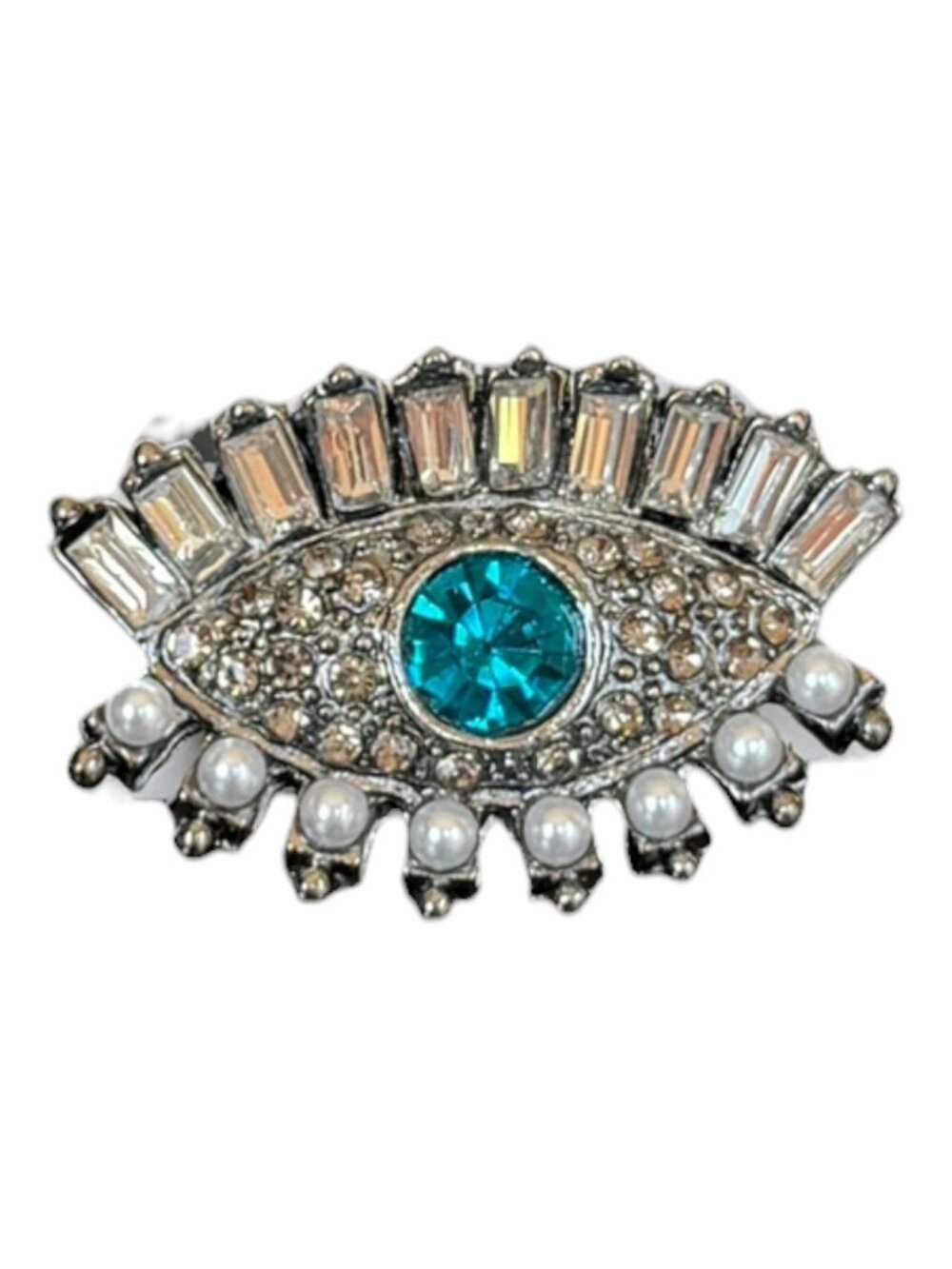 Colorful Evil Eye Crystal Rhinestone Brooch Pin NWT
